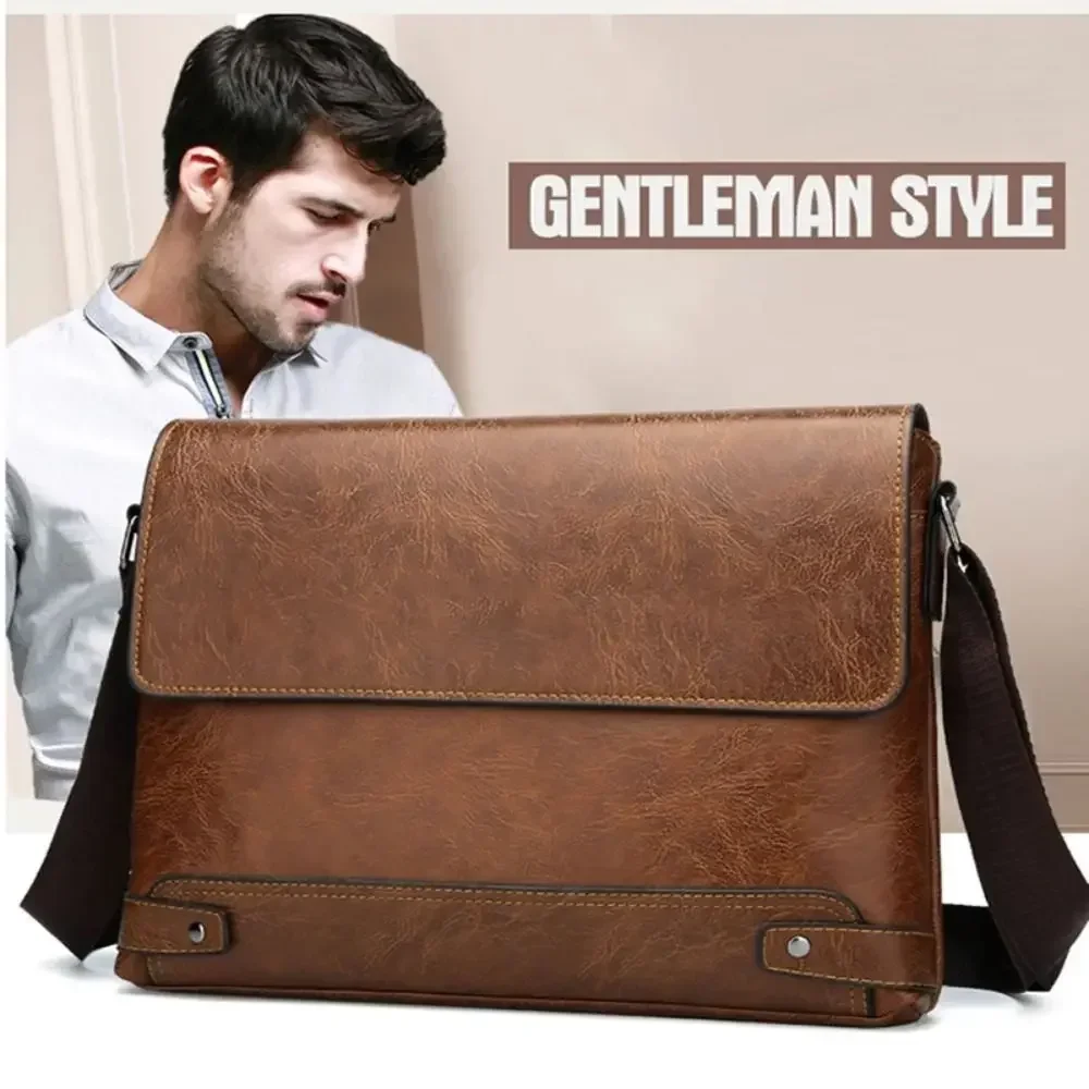 Briefcase For Men PU Leather Tote Boston Commuting Laptop Shoulder Executive Business Work Messenger Crossbody Side Designer Bag thumbnail 2