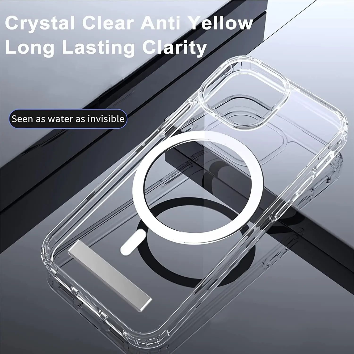 Clear Magnetic Phone Case with Kickstand for iPhone 17 Pro Max Air 16 15 14 Plus 13 12 11 Mini for Wireless Charging Back Cover thumbnail 4