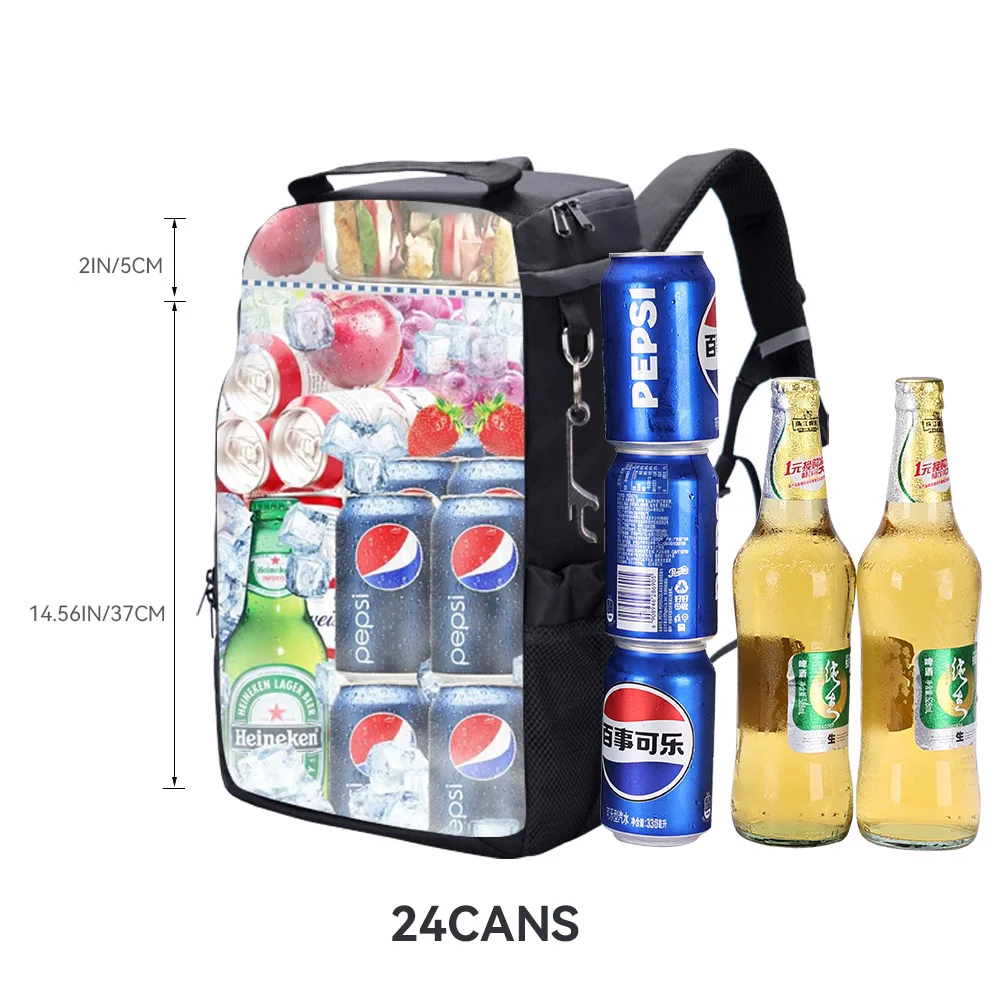 New Picnic Cooler Bag Large Capacity Camping Meal Hikking Thermal Backpack with Bottle Opener Leakproof Insulated  Lunch Bag thumbnail 3