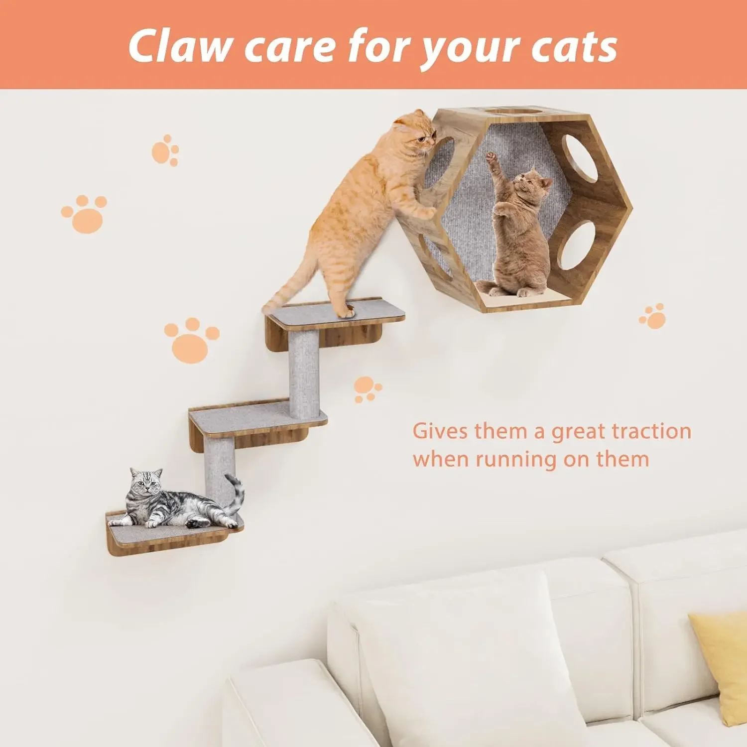 Cat Scratch Protector with Selfadhesive Freeform Cutting Carpet Mat Cat Scratch Protection Furniture Pet Training Sofa Protector thumbnail 4