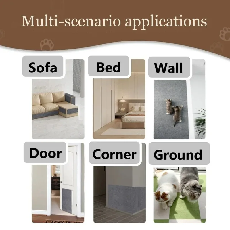 Cat Scratch Protector with Selfadhesive Freeform Cutting Carpet Mat Cat Scratch Protection Furniture Pet Training Sofa Protector thumbnail 6