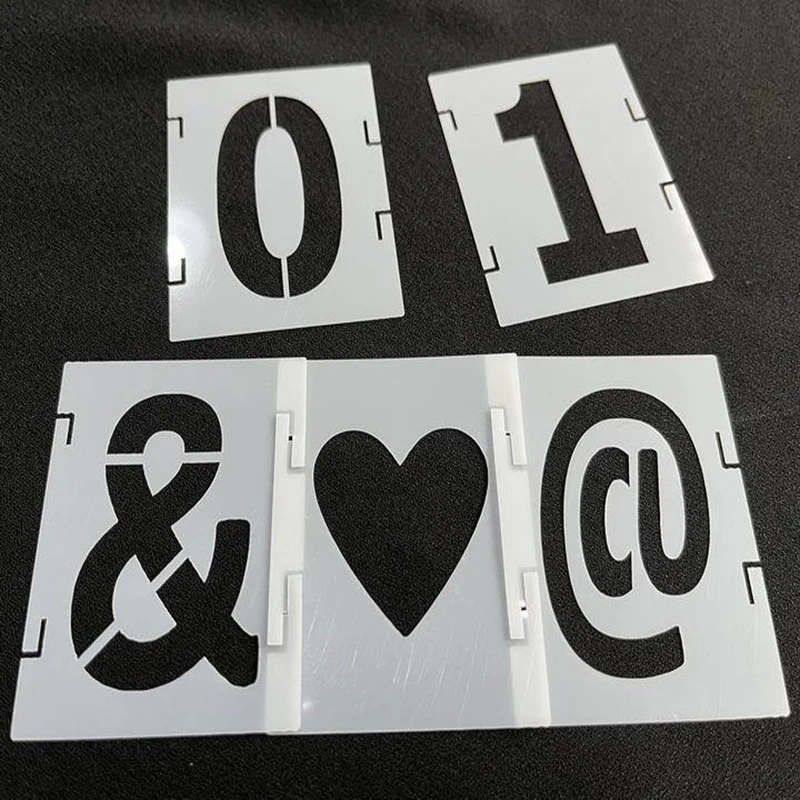 42pcs Interlocking Letter Stencils Set,  Reusable Templates for Art Supplies, Painting on Wood, Canvas, Rock, Wall, Fabric,DIY thumbnail 3