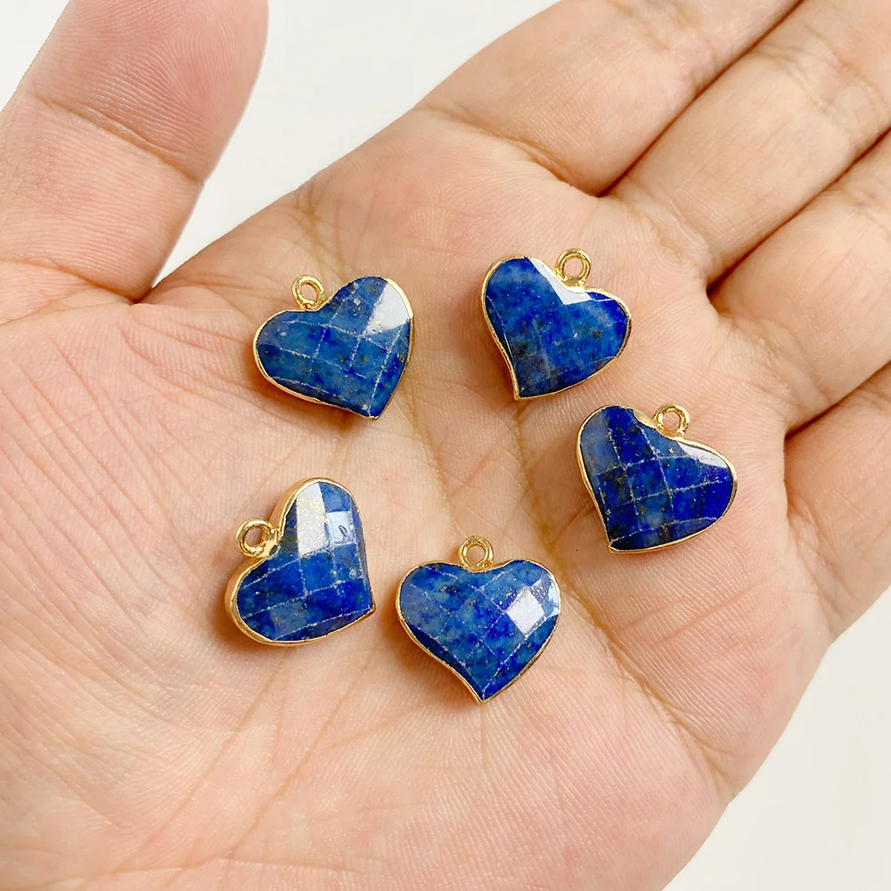 Blue Lapis Lazuli Pendant Gems Cross Hand Oval Shape Natural Stone Lapis Lazuli Charms for Jewelry Making Necklace DIY Bracelet thumbnail 3