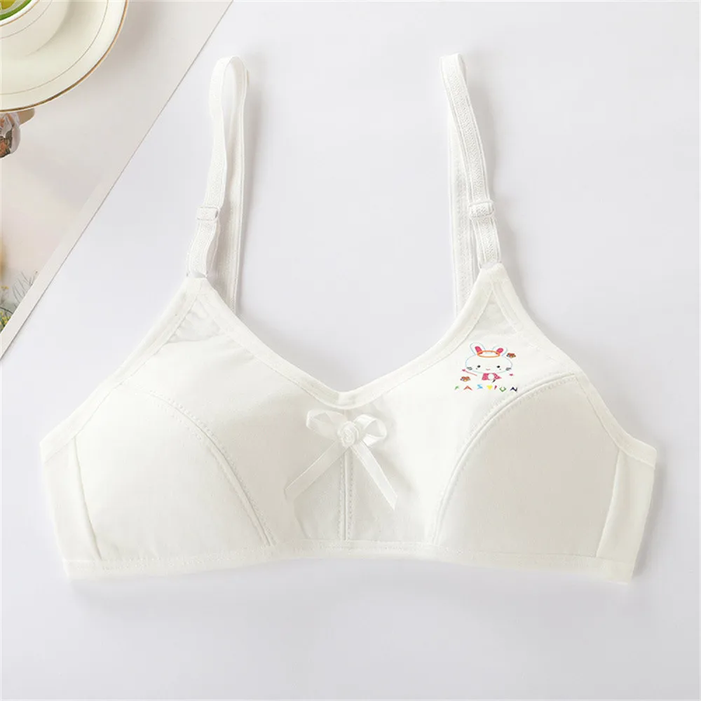 （(9-16Y)）Soft Baby Bra Kids Training Bra Girls Sport Bra Double-layer Teenage Underwear thumbnail 5