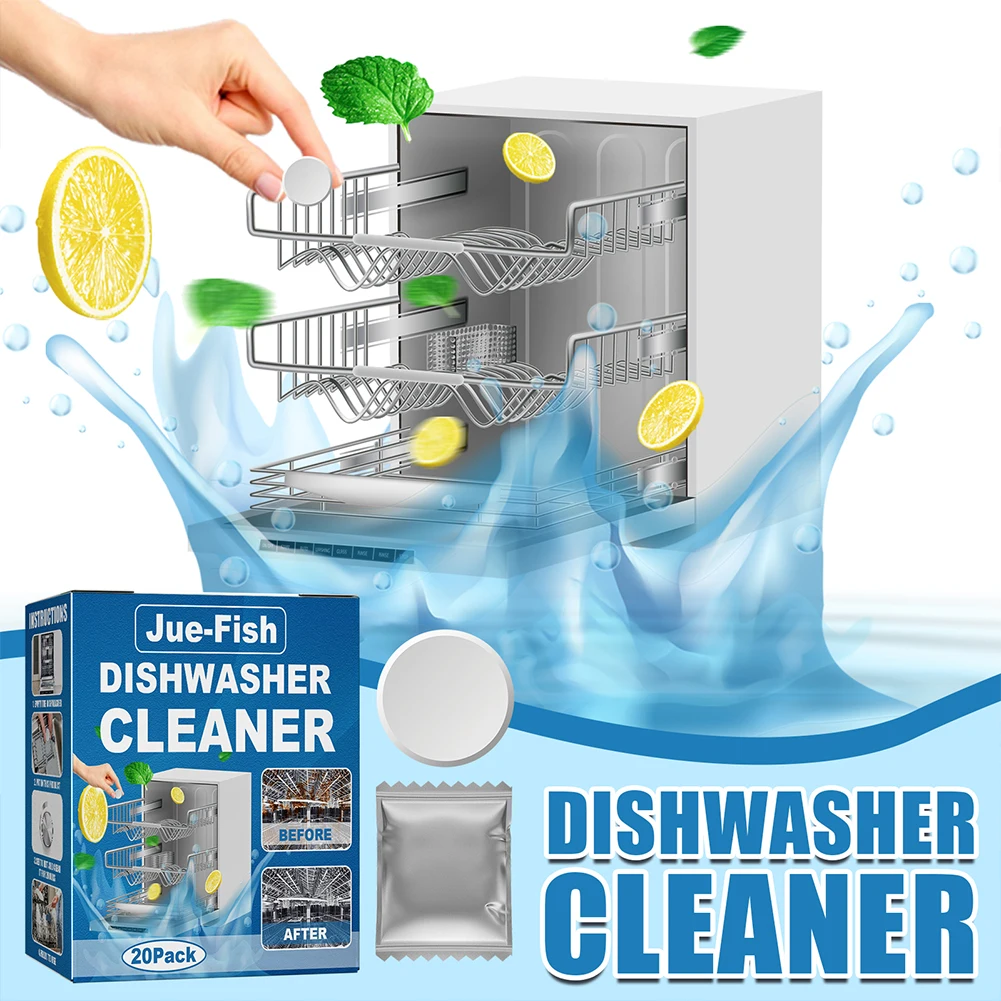 20-100PCS Dishwasher Cleaner Oil Dirt Removal Deodorizer Cleaning Tablet Limescale Remover High Efficient Kitchen Cleaning Tool thumbnail 3
