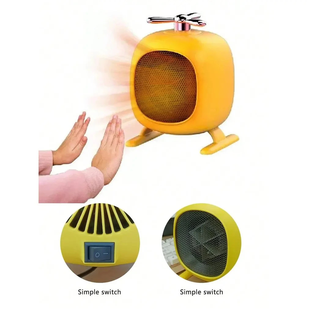 Mini portable heater novelty little cute low noise desktop room portable plug-in electric fan heater home home office winter thumbnail 5