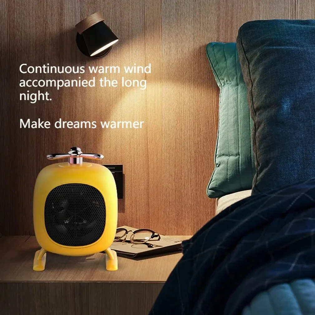 Mini portable heater novelty little cute low noise desktop room portable plug-in electric fan heater home home office winter thumbnail 4