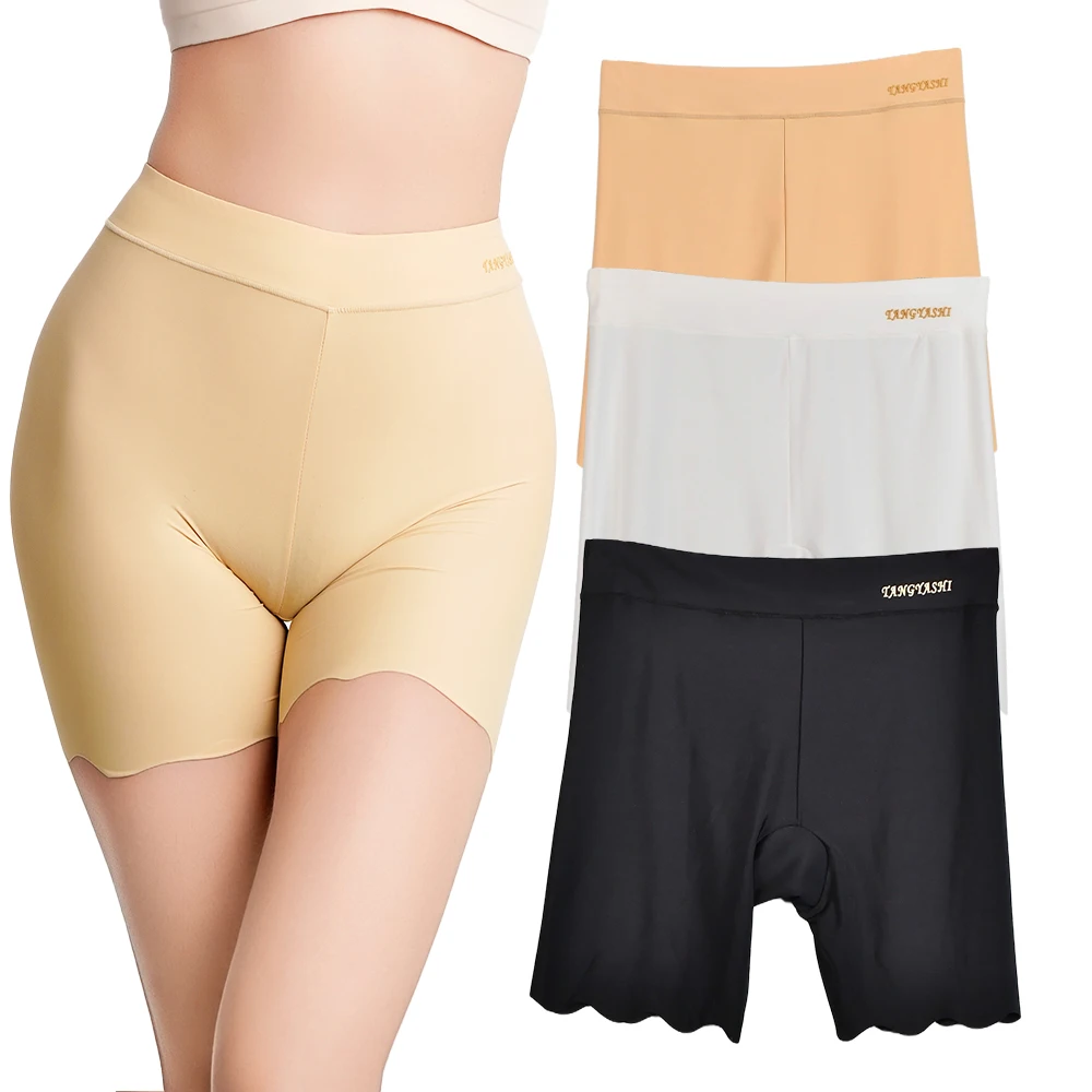 2pcs Seamless Safety Shorts Womens Ice Silk Summer Anti Rub Underwear Boxers Under Skirt Panty Big Size Short Leggings 40-100kg
