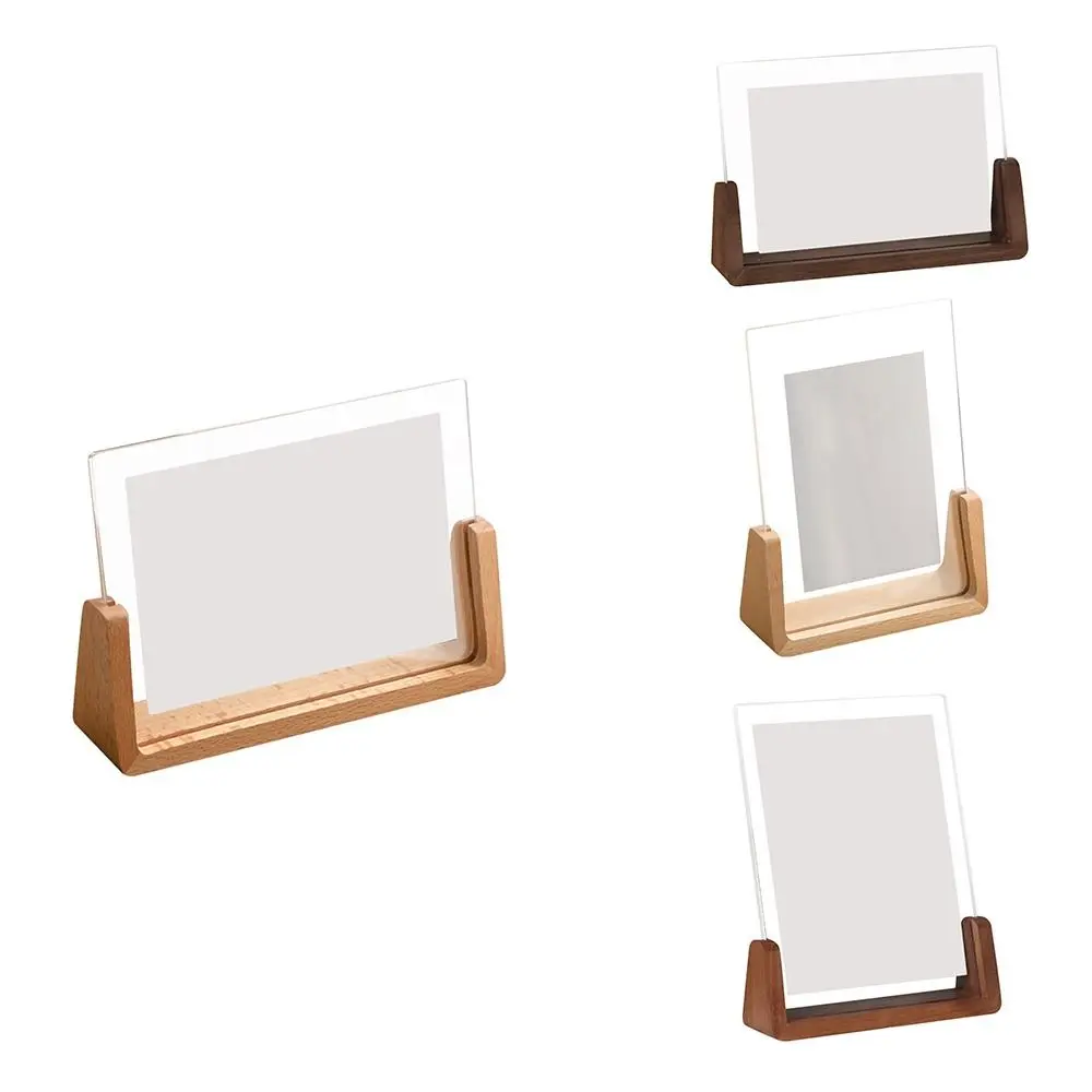 Walnut/Beech Photo Frame Acrylic U Shape Transparent Frame Desktop Wood Wedding Pictures Frame Office Decor thumbnail 4
