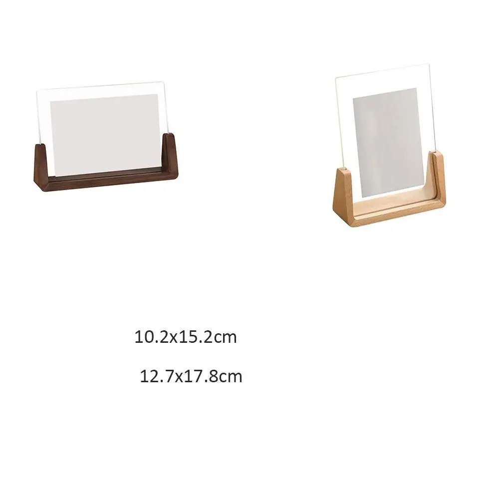Walnut/Beech Photo Frame Acrylic U Shape Transparent Frame Desktop Wood Wedding Pictures Frame Office Decor thumbnail 6