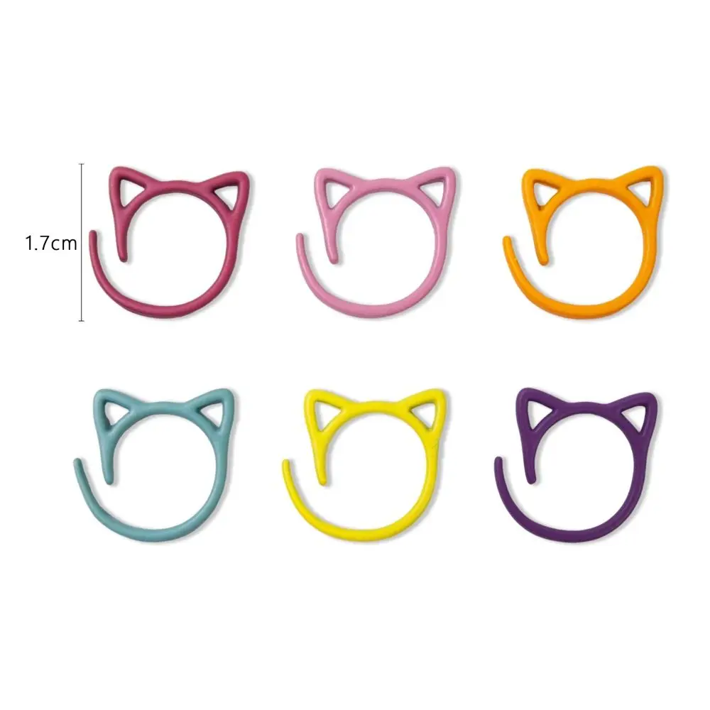 24Pcs Colorful Cat Ears Metal Knitting Crochet Locking Stitch Markers DIY Weaving Knitting Sewing Tools Sewing Supplies thumbnail 6