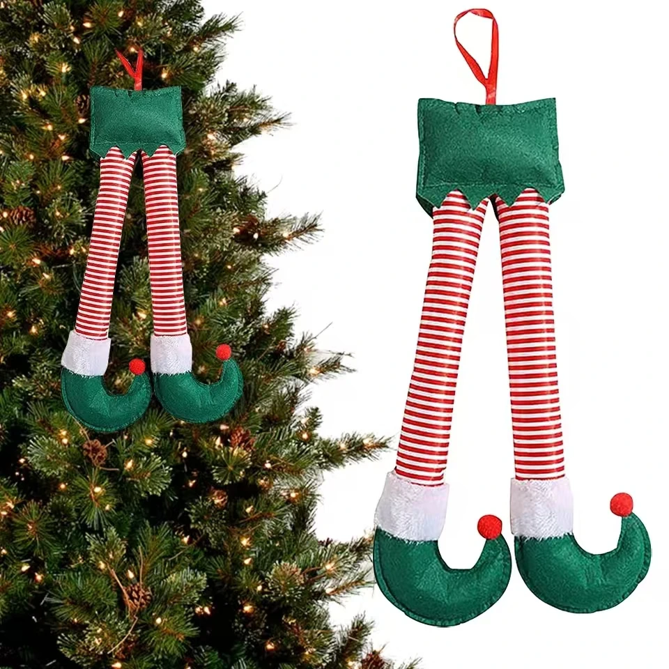 2024New Year Christmas Elf Santa Legs Car Accessories Christmas Decor For Home Xmas Tree Pendants Ornaments  HappyGifts thumbnail 4