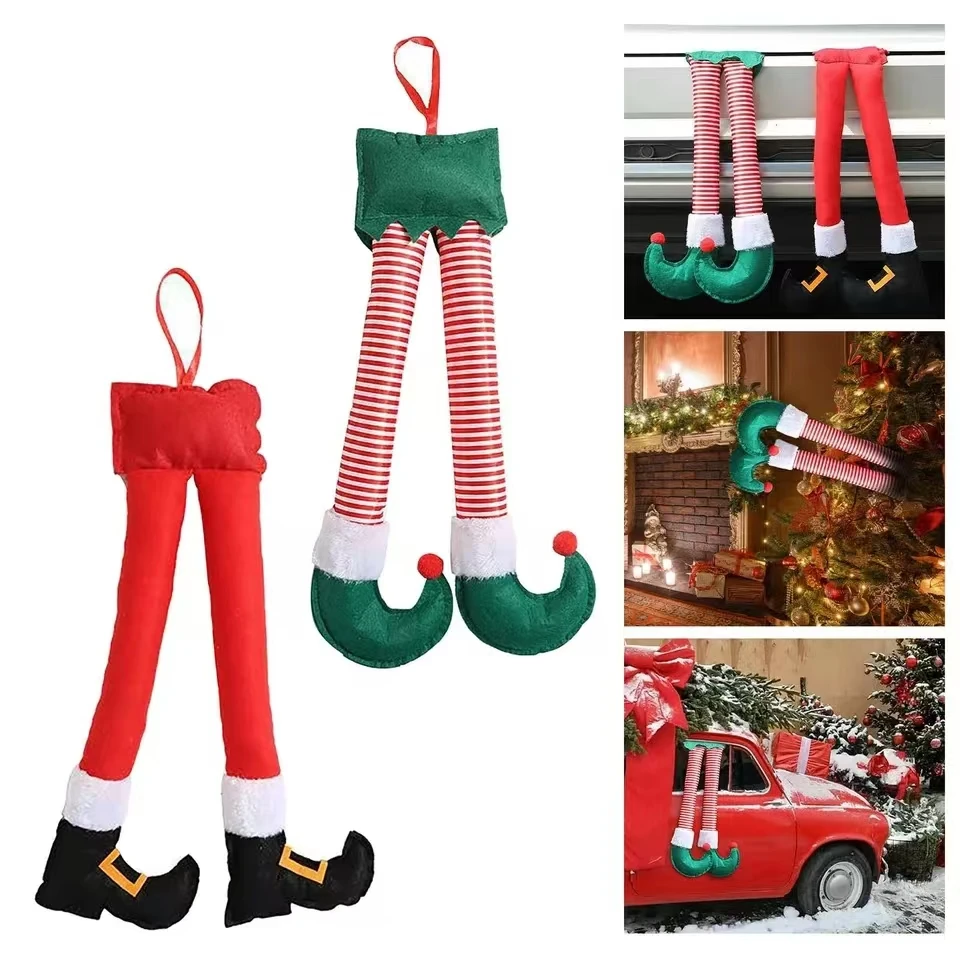 2024New Year Christmas Elf Santa Legs Car Accessories Christmas Decor For Home Xmas Tree Pendants Ornaments  HappyGifts thumbnail 2