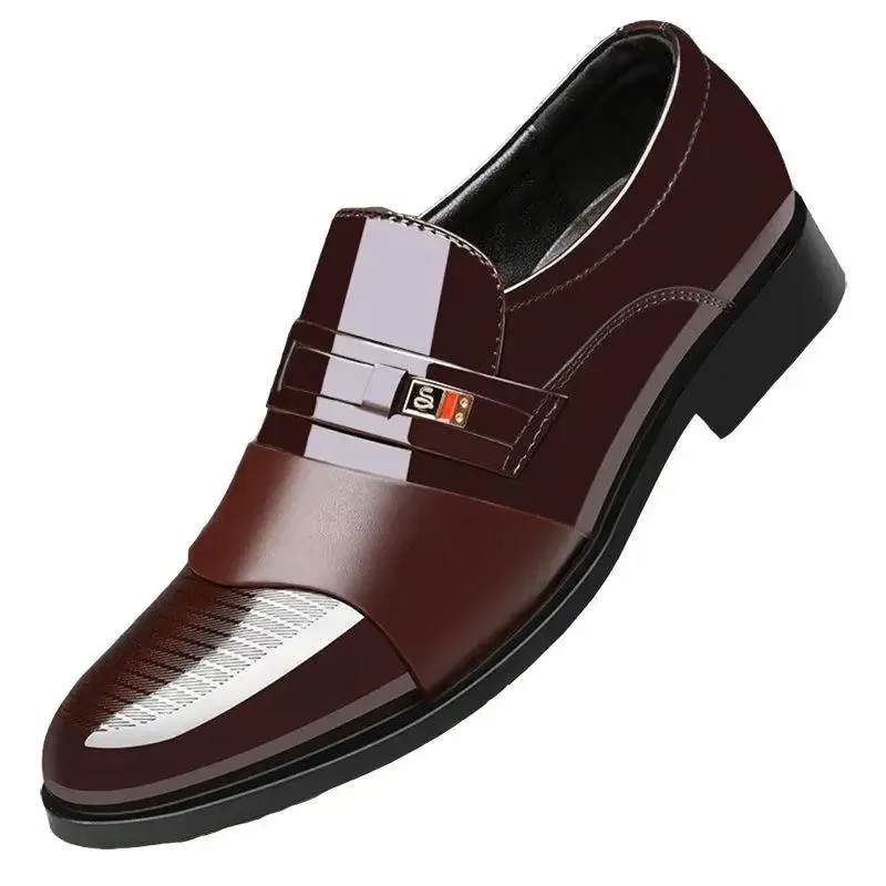 New men's formal leather Shoes Casual business non slip footwear Fashion minimalist work shoes Comfortable male flat Zapatillas thumbnail 5