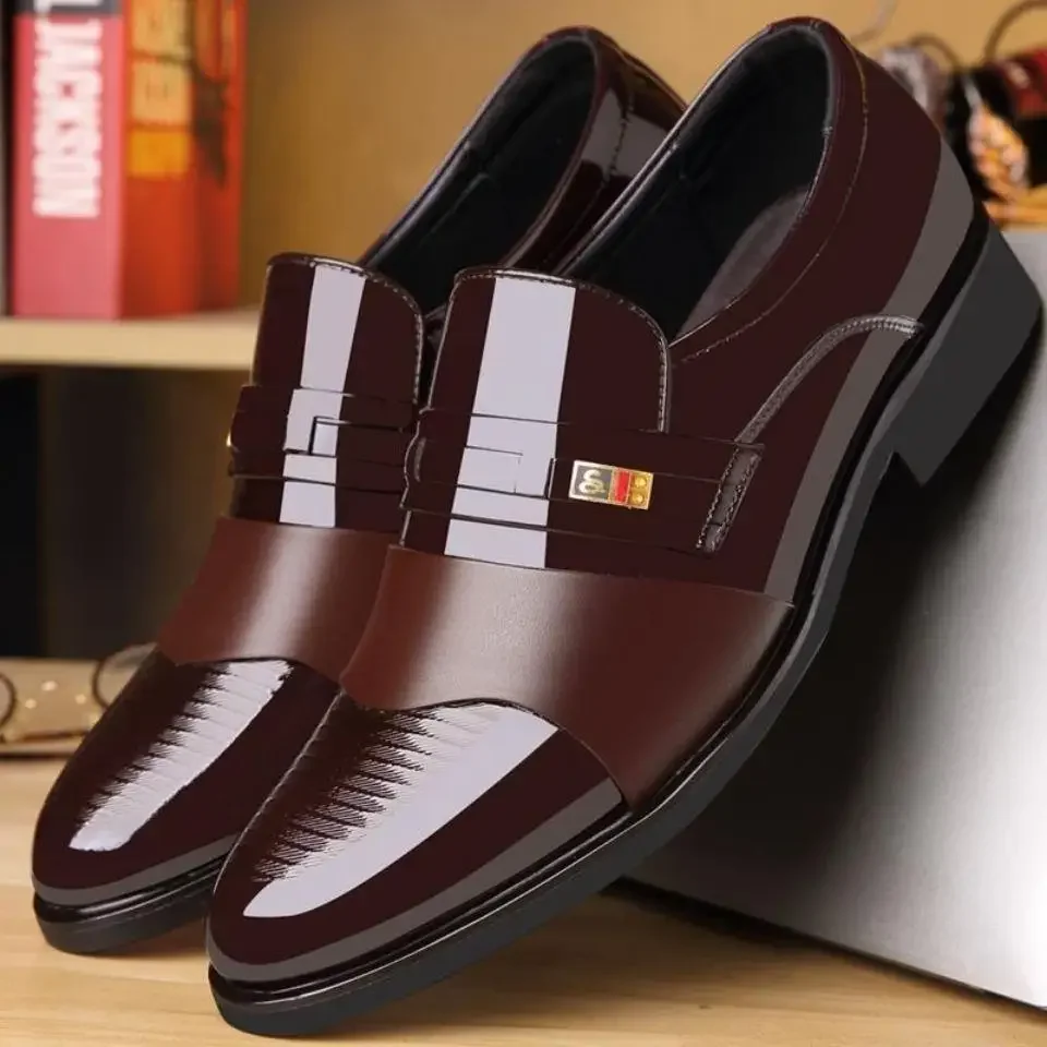 New men's formal leather Shoes Casual business non slip footwear Fashion minimalist work shoes Comfortable male flat Zapatillas thumbnail 2