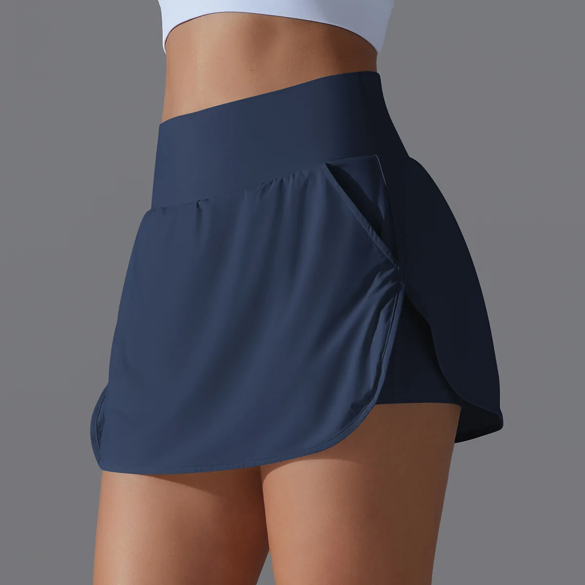 Fashion Women Tennis Skirts 2 in 1 Dry Quick High Waist Shorts Fitness Running Golf Badminton Anti Exposure Skirt Gym Sportswear thumbnail 4
