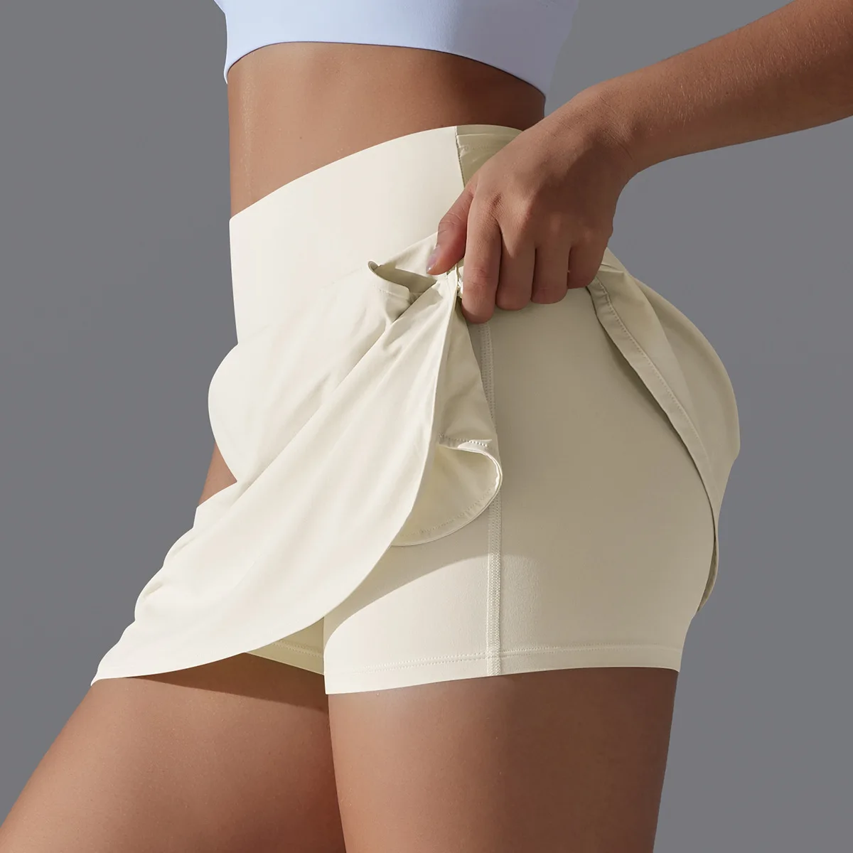 Fashion Women Tennis Skirts 2 in 1 Dry Quick High Waist Shorts Fitness Running Golf Badminton Anti Exposure Skirt Gym Sportswear thumbnail 6