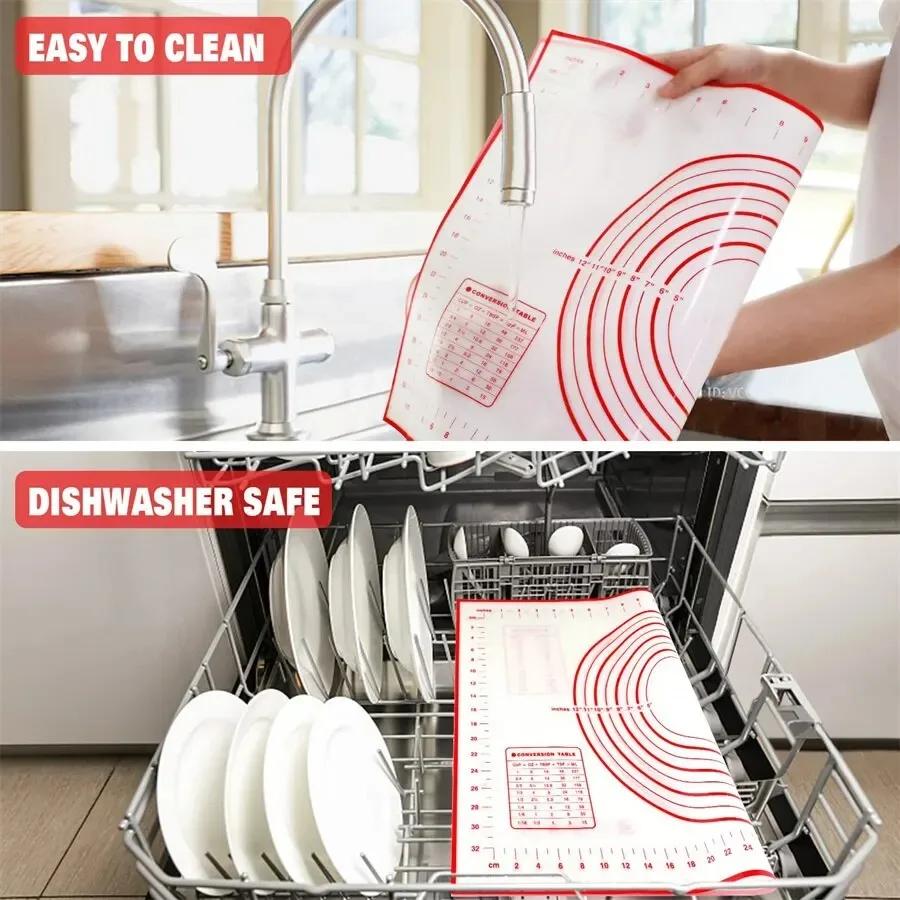 Silicone Baking Mat Kneading Pad Dough Mat Pizza Cake Dough Maker Kitchen Cooking Grill Non-Stick Gadgets Bakeware Pastry Mat thumbnail 3