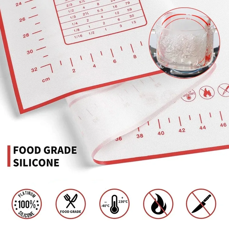 Silicone Baking Mat Kneading Pad Dough Mat Pizza Cake Dough Maker Kitchen Cooking Grill Non-Stick Gadgets Bakeware Pastry Mat thumbnail 4