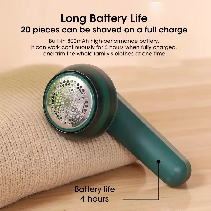 Hair Ball Trimmer Fabric Shaver Lint Remover Upgraded 6 Blade Design Fuzz Shaver Rechargeable for Travel Home Type C Charging thumbnail 3