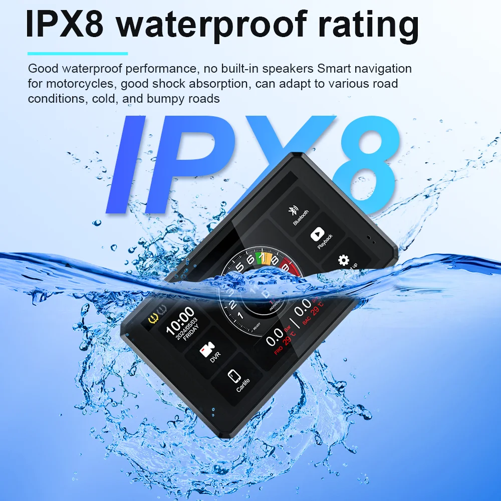 6inch Motorcycle Navigation Smart Screen Wireless Apple Carplay Portable Waterproof Display AndroidAuto GPS Screen PND Player thumbnail 3