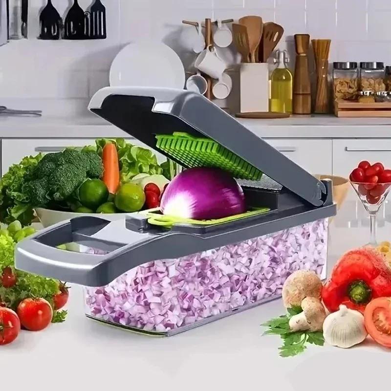 14/16 in 1 Multifunctional Vegetable Chopper, Onion Chopper, Handle Food Grate Food Chopper, Kitchen Vegetable Slicer Dicer Cut thumbnail 2