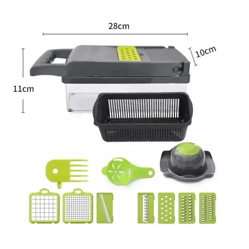 14/16 in 1 Multifunctional Vegetable Chopper, Onion Chopper, Handle Food Grate Food Chopper, Kitchen Vegetable Slicer Dicer Cut thumbnail 6