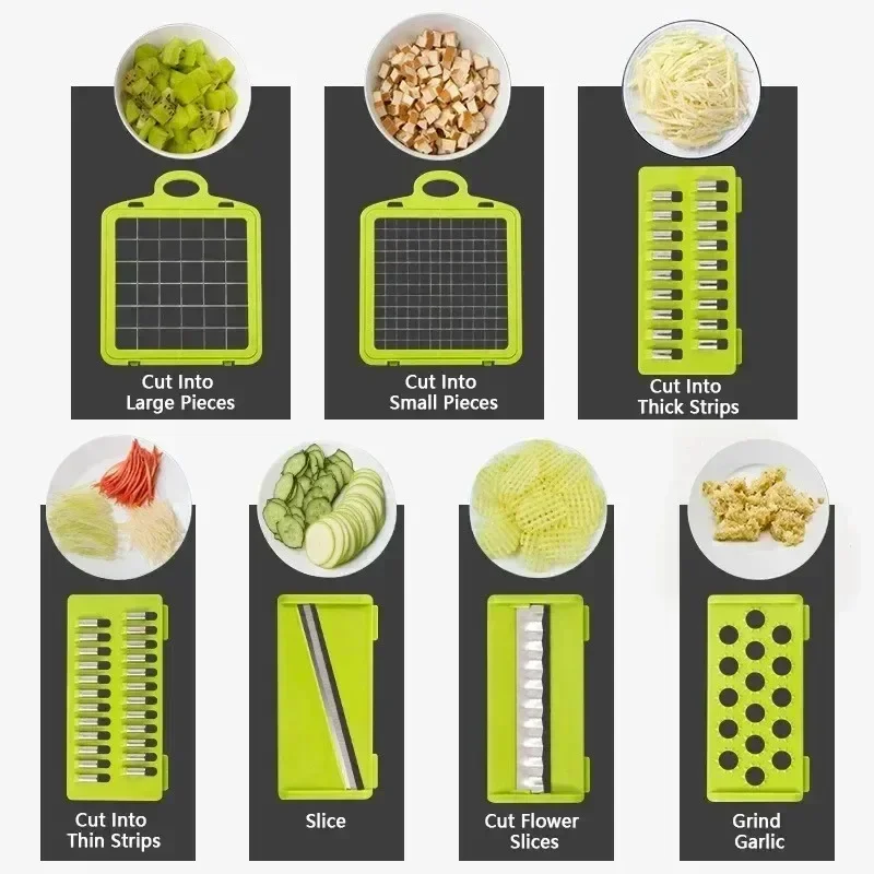 14/16 in 1 Multifunctional Vegetable Chopper, Onion Chopper, Handle Food Grate Food Chopper, Kitchen Vegetable Slicer Dicer Cut thumbnail 5