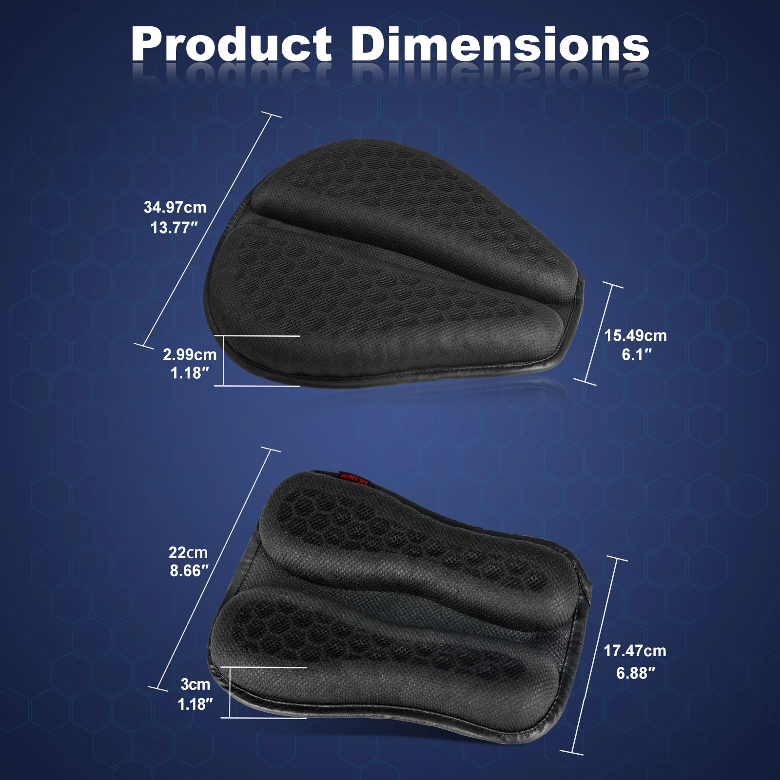 Motorcycle Seat Cushion 3D Honeycomb Anti-slip Motorcycle Gel Seat Cushion Moto Pressure Relief Ride Seat Pad Moto Accessories thumbnail 2