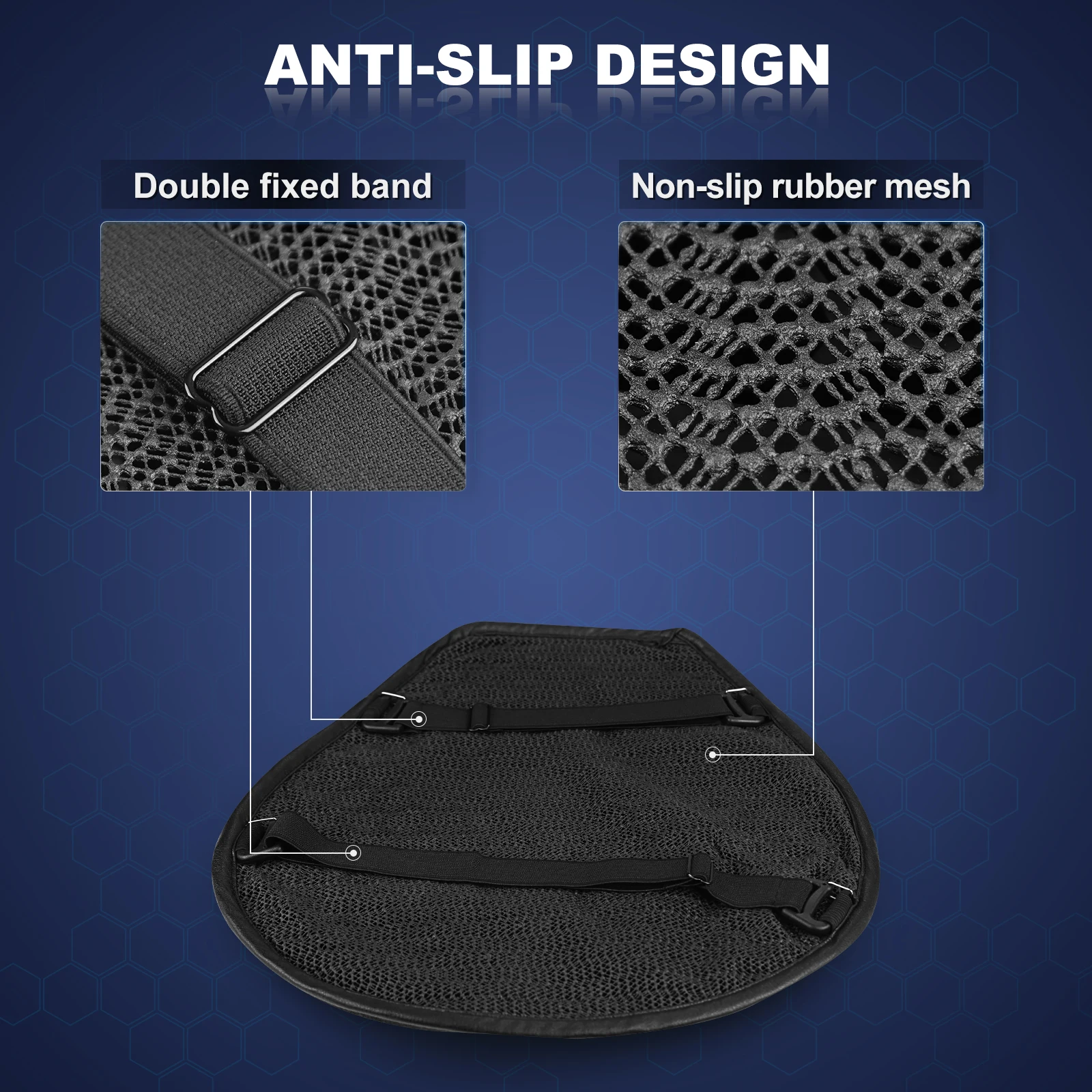Motorcycle Seat Cushion 3D Honeycomb Anti-slip Motorcycle Gel Seat Cushion Moto Pressure Relief Ride Seat Pad Moto Accessories thumbnail 4
