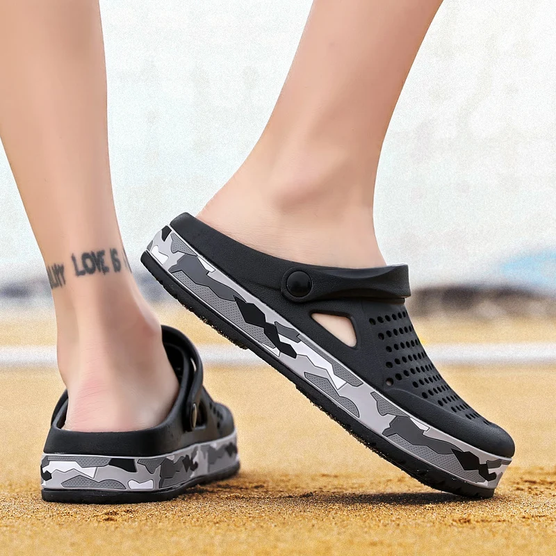 Men's summer casual hole shoes non slip lightweight breathable Two wearing men's sandals fashion comfort beach shoes slippers thumbnail 5