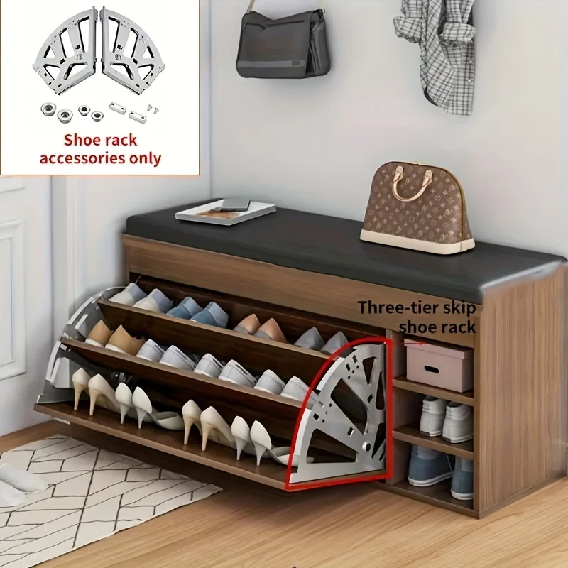 Hot Selling Flip Shoe Cabinet Accessories Stainless Steel Thickened Shoe Cabinet Accessories Hardware Hidden Flip Rack thumbnail 2