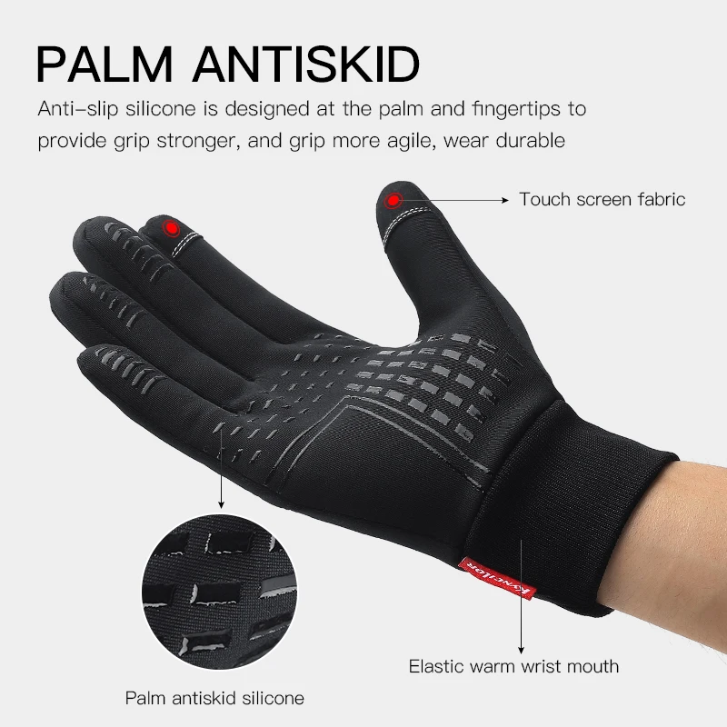 Hot Sale Winter Outdoor Sports Running Glove Warm Touch Screen Gym Fitness Full Finger Gloves For Men Women Sports Gloves thumbnail 3