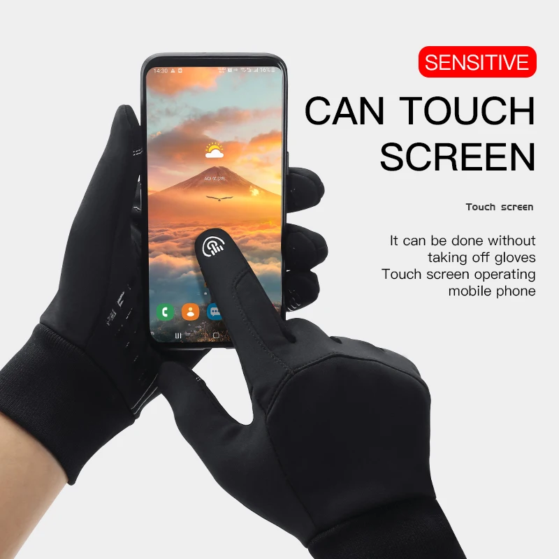 Hot Sale Winter Outdoor Sports Running Glove Warm Touch Screen Gym Fitness Full Finger Gloves For Men Women Sports Gloves thumbnail 2