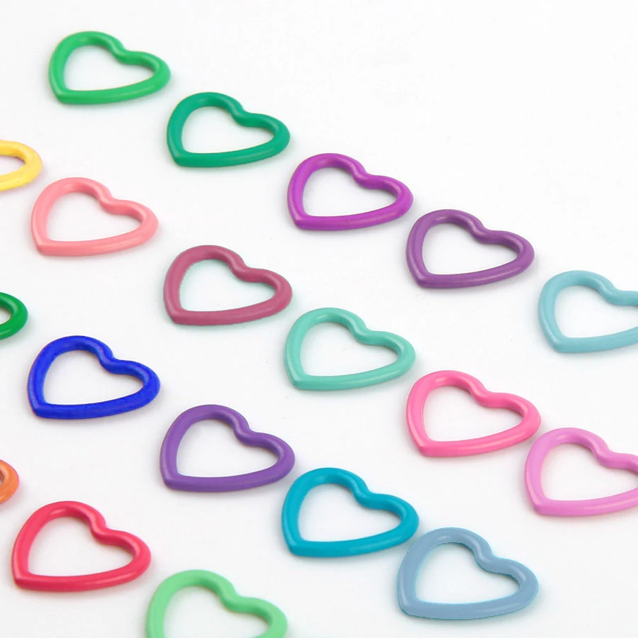 24/36/60/100PCS 16-Color Heart Stitch Markers, DIY Craft Tools, Knitting Supplies, Heart Stoppers, Crochet Hook Accessories thumbnail 2