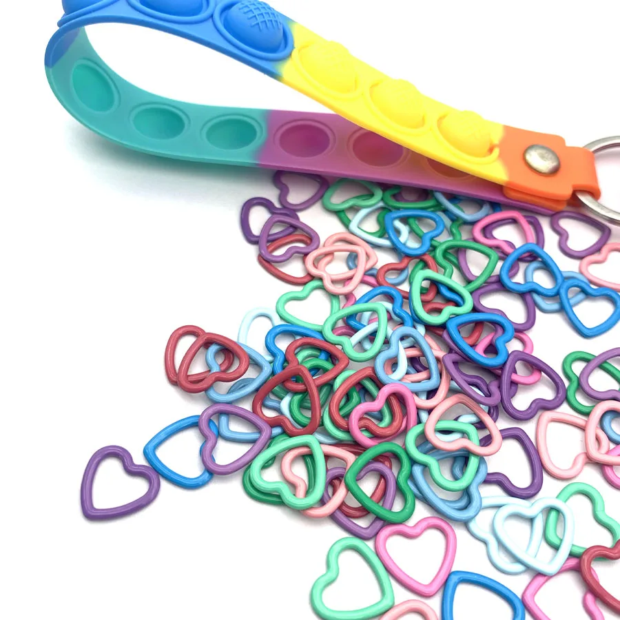 24/36/60/100PCS 16-Color Heart Stitch Markers, DIY Craft Tools, Knitting Supplies, Heart Stoppers, Crochet Hook Accessories thumbnail 6