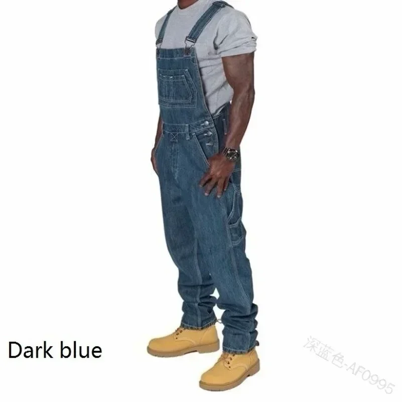 Mens Jeans 2026 Overalls Men Pockets Casual Loose Long Denim Pants Slim Splice Straight Rompers Autumn Plus Size Long Jeans Men thumbnail 2