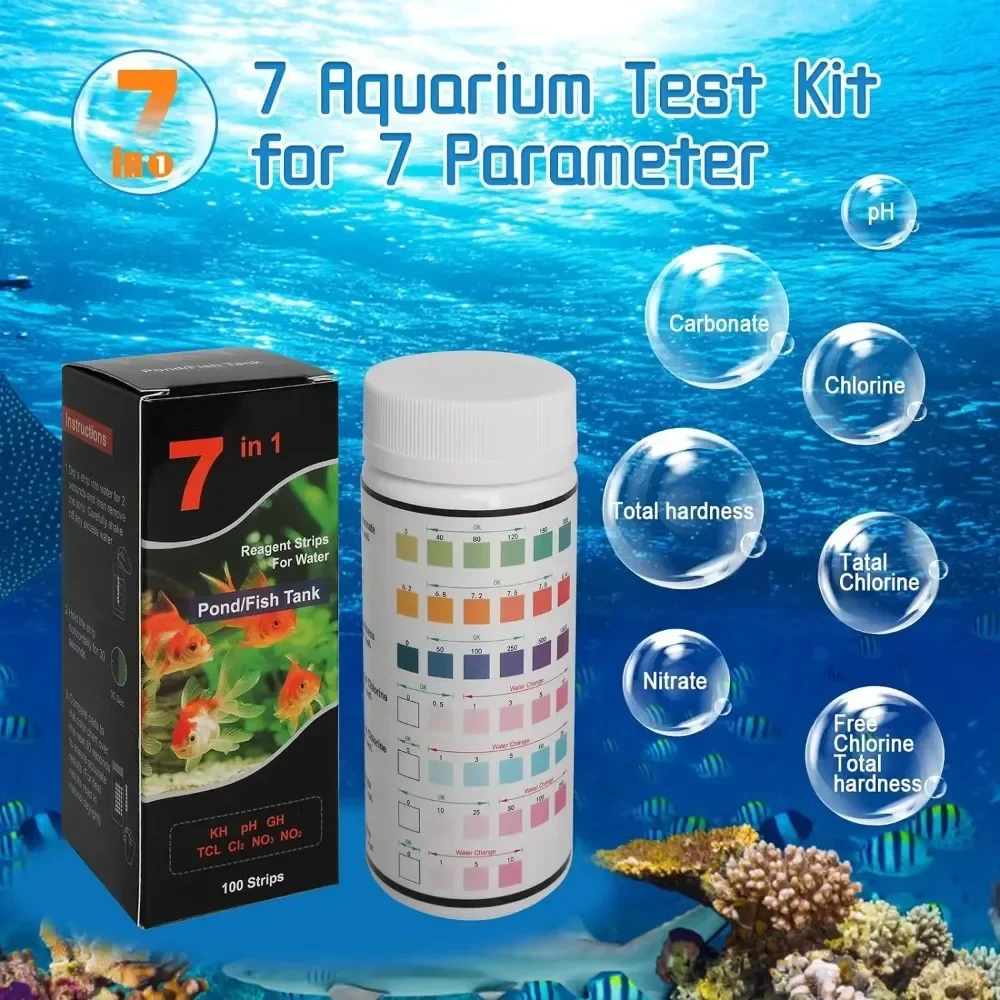 Aquarium Test Strip  Freshwater Swimming Pool Aquarium Water pH Test Strips Water Quality Fish Tank Test Strip PH Quality Kit thumbnail 2