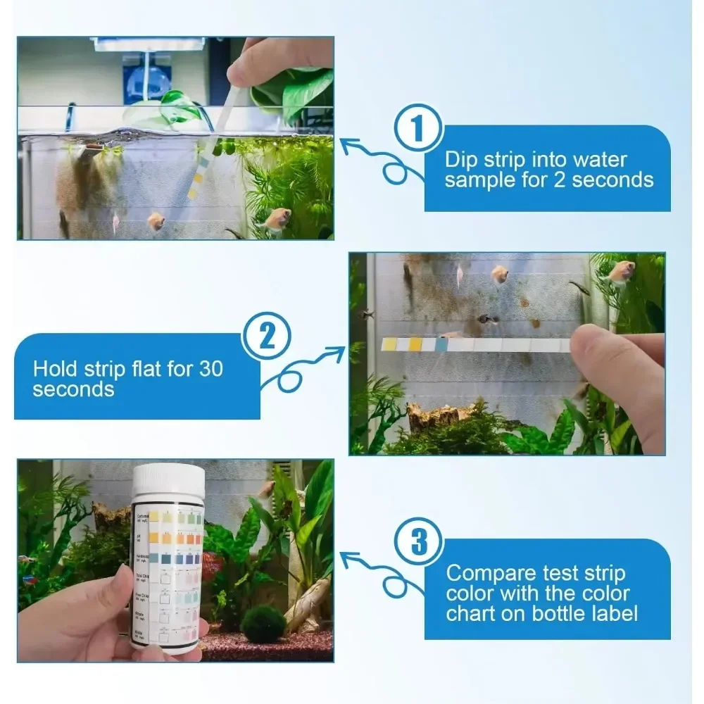 Aquarium Test Strip  Freshwater Swimming Pool Aquarium Water pH Test Strips Water Quality Fish Tank Test Strip PH Quality Kit thumbnail 3