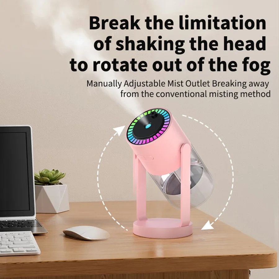 280ml Air Humidifier Desktop Humidifier with Projector & Light Adjustable Angle Cool Mist Humidifier Auto Off for Home Office thumbnail 3