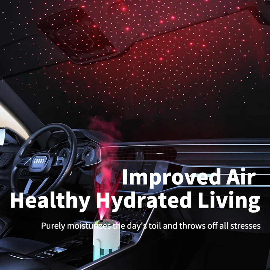 280ml Air Humidifier Desktop Humidifier with Projector & Light Adjustable Angle Cool Mist Humidifier Auto Off for Home Office thumbnail 6