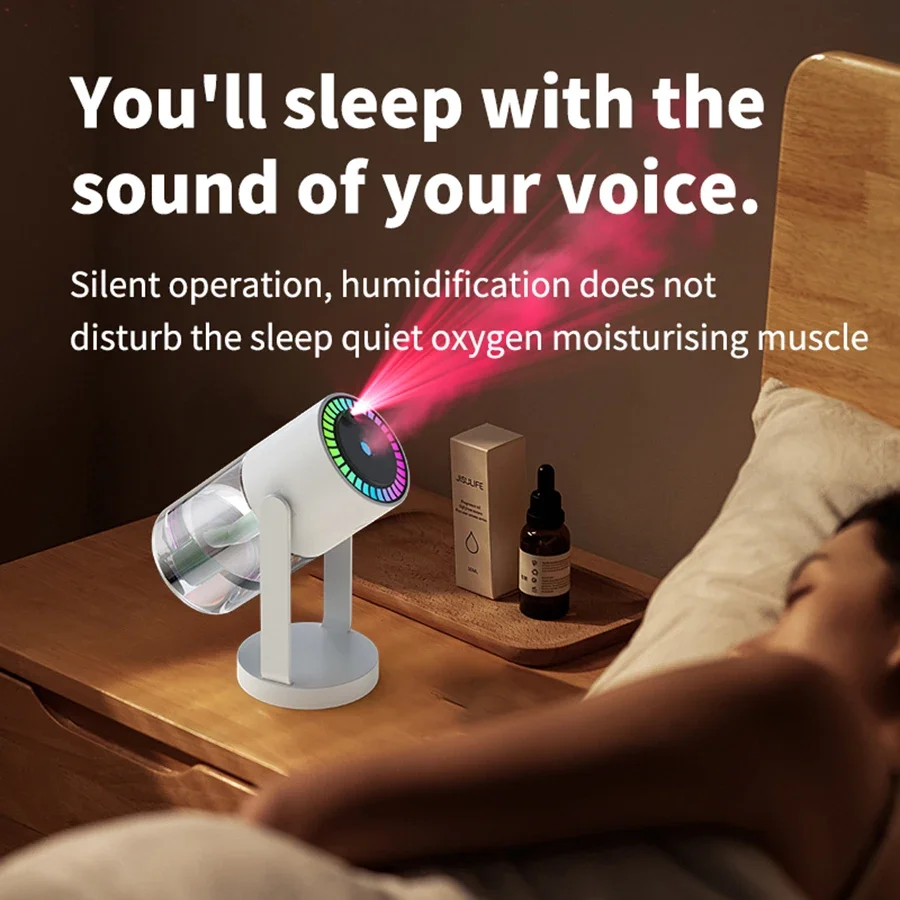 280ml Air Humidifier Desktop Humidifier with Projector & Light Adjustable Angle Cool Mist Humidifier Auto Off for Home Office thumbnail 4