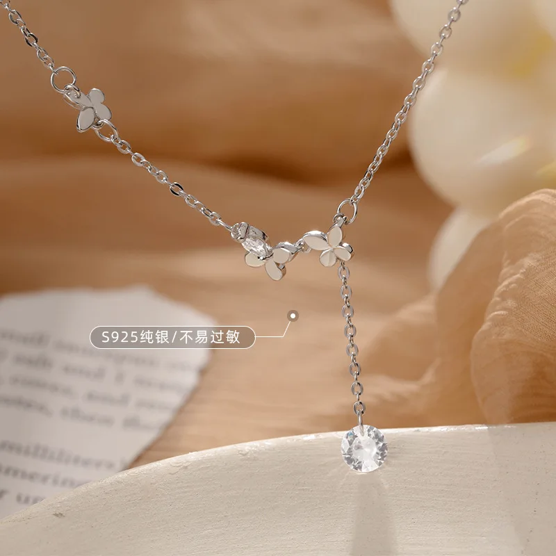 Real Money Korean 925 Sterling Silver Simple Butterfly Anklet For Women Girls Homme Wedding Party Jewelry Gift thumbnail 4