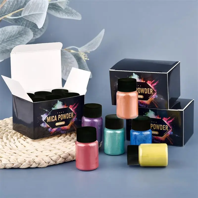6/24/30Pcs-Set Epoxy Resin Dye Mica Powder Powdered Pigments Set Resin Mica Pearlescent Resin Pearl Box-Packed Micas Colorants thumbnail 2