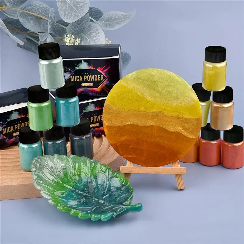 6/24/30Pcs-Set Epoxy Resin Dye Mica Powder Powdered Pigments Set Resin Mica Pearlescent Resin Pearl Box-Packed Micas Colorants thumbnail 3