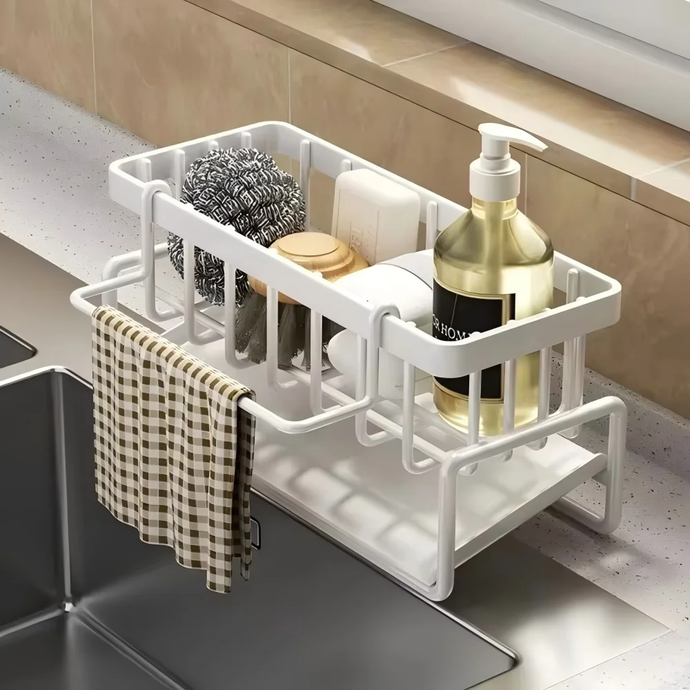 Compact Tap-Mounted Spice Shelf – Sink Organizer with Drainage Rack – Space-Saving Kitchen Storage for Utensils/Accessories thumbnail 5