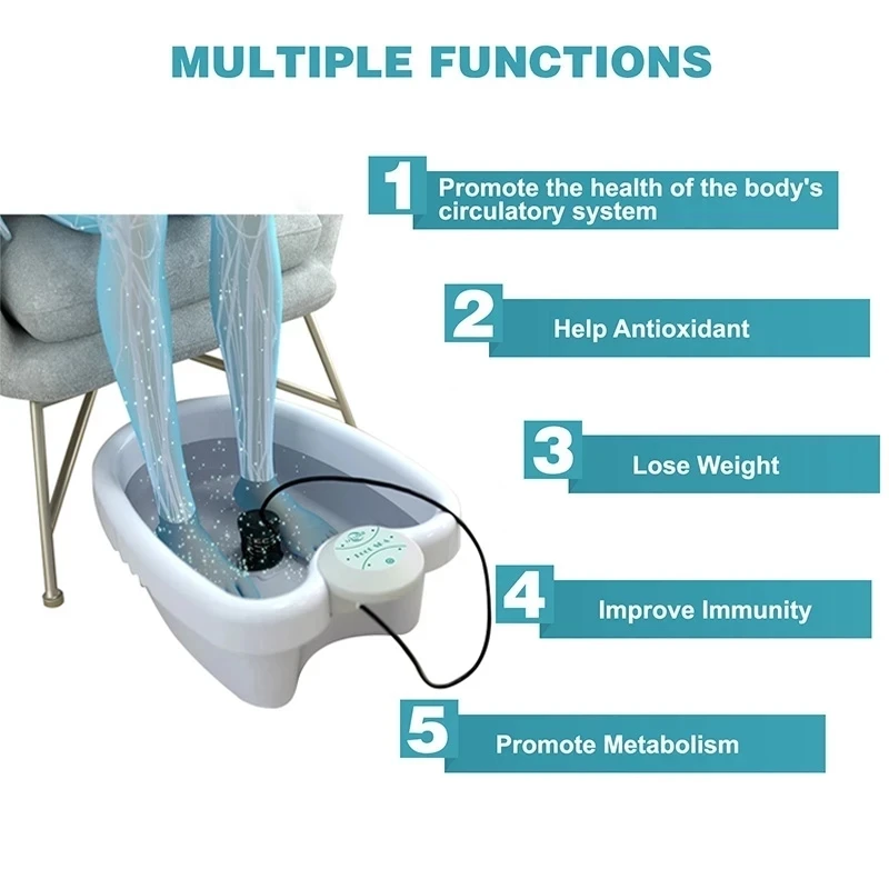 Ionic Detox Foot Bath Massage Machine with Basin Electric Foot Spa Bath Massager Deep Tissue Clean Vibrant Vibration Care Arrays thumbnail 3
