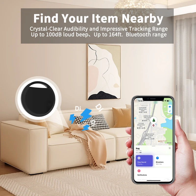 1/4 Pack Smart Tag for Apple Find My – Bluetooth Item Tracker with Left Behind Alert & Loud Beep for Keys Wallet Luggage Finder thumbnail 4