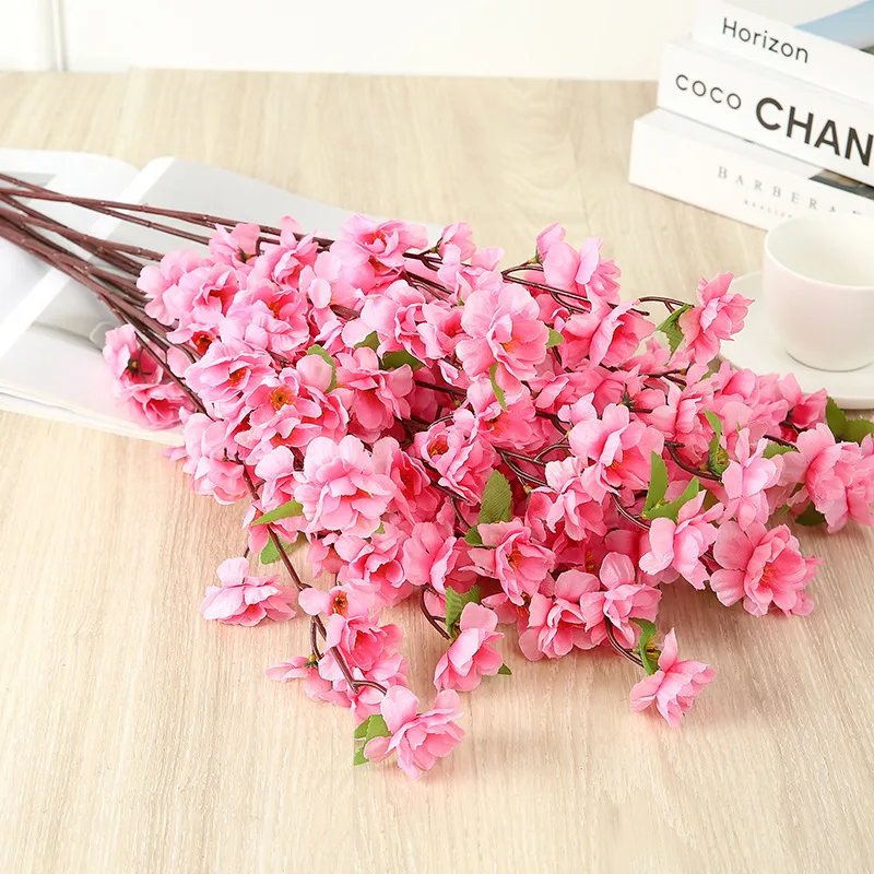Sakura Artificial Flowers Bouquet for Garden Party Wedding Marriage Decoration Home Room Decor Fake Flowers Table Vase Ornament thumbnail 3