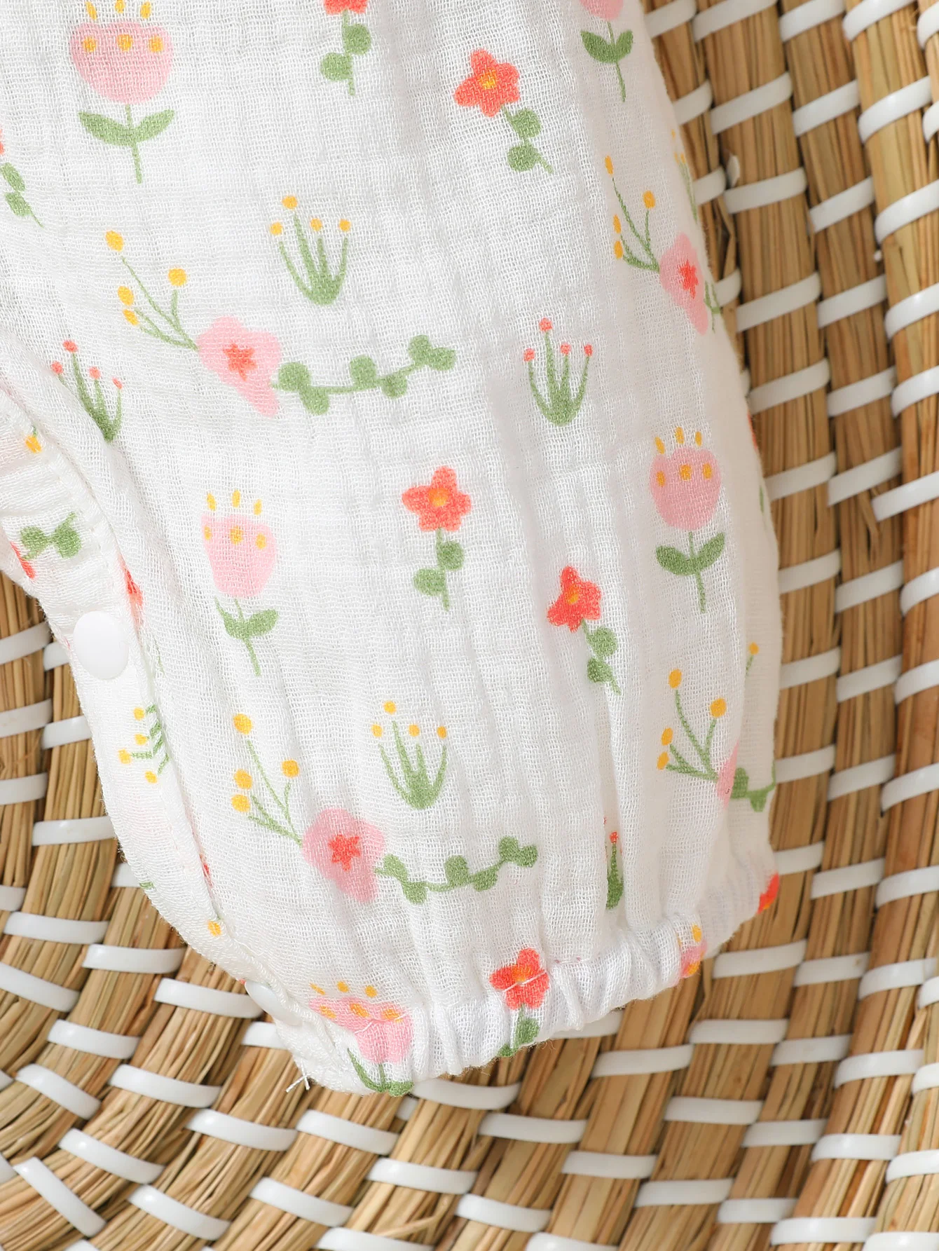 Baby Girl's All Seasons Long Sleeve Print Floral With Bow Daily Jumpsuit For Newborn-6M Clothes +Headband thumbnail 5